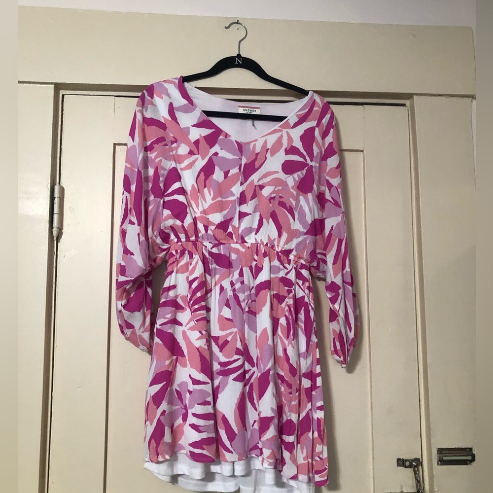 Long sleeve floral boutique dress